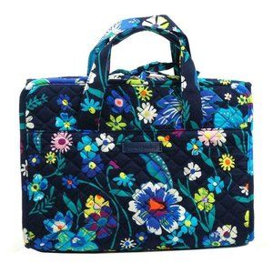 VERA BRADLEY Hanging Travel Organizer Flowery Aqua Theme Tie-Up Handheld